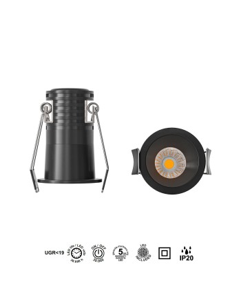 CANE * EMPOTRABLE LED 3W 3000K  NEGRO